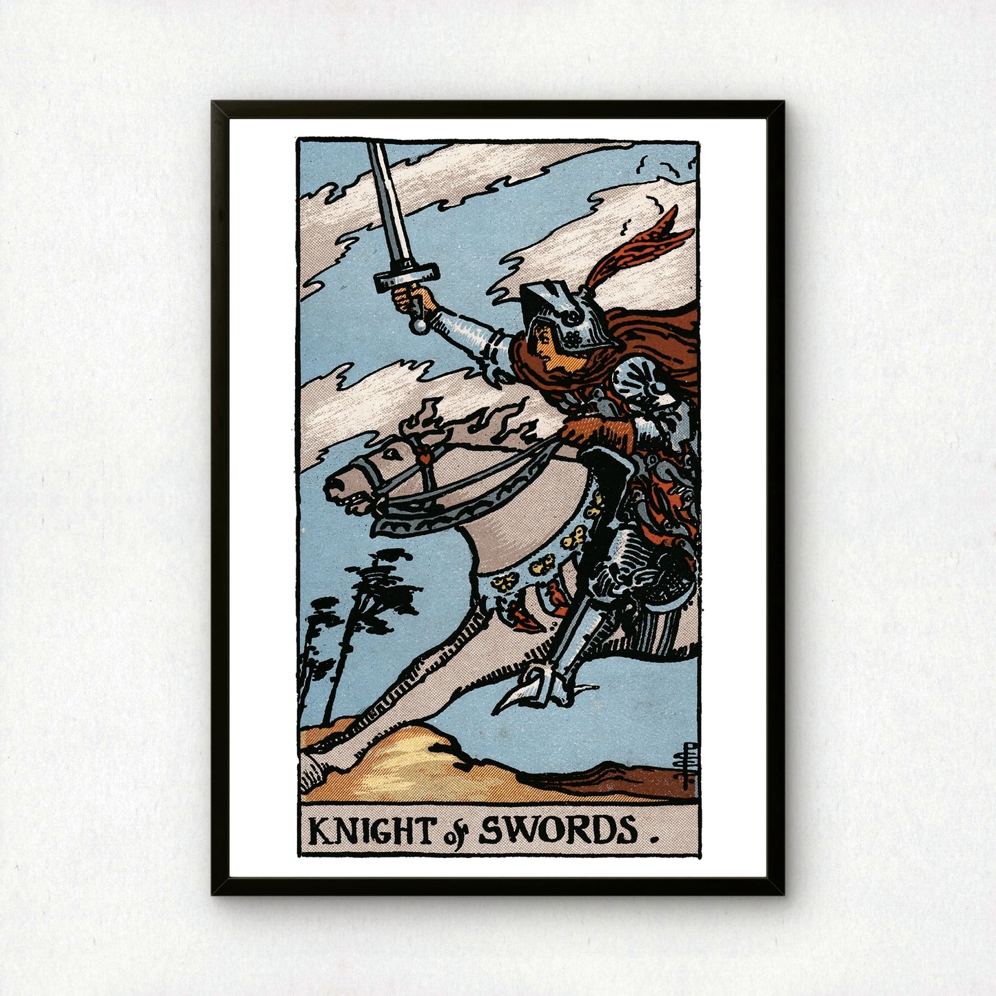 Knight of Swords Tarot Card Print | Rider-Waite Tarot Deck | Wall Art Giclée