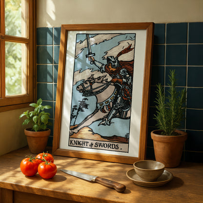 Knight of Swords Tarot Card Print | Rider-Waite Tarot Deck | Wall Art Giclée