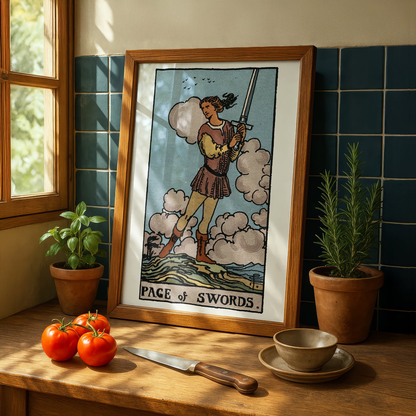 Page of Swords Tarot Card Print | Rider-Waite Tarot Deck | Wall Art Giclée