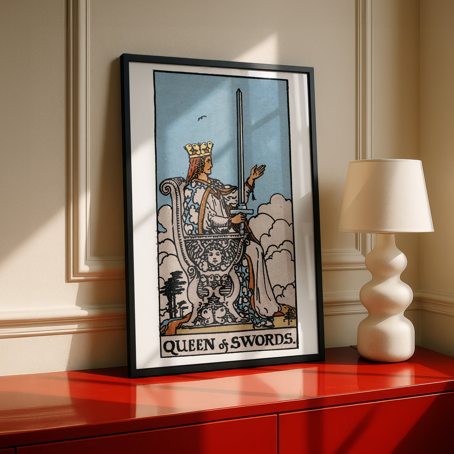 Queen of Swords Tarot Card Print | Rider-Waite Tarot Deck | Wall Art Giclée