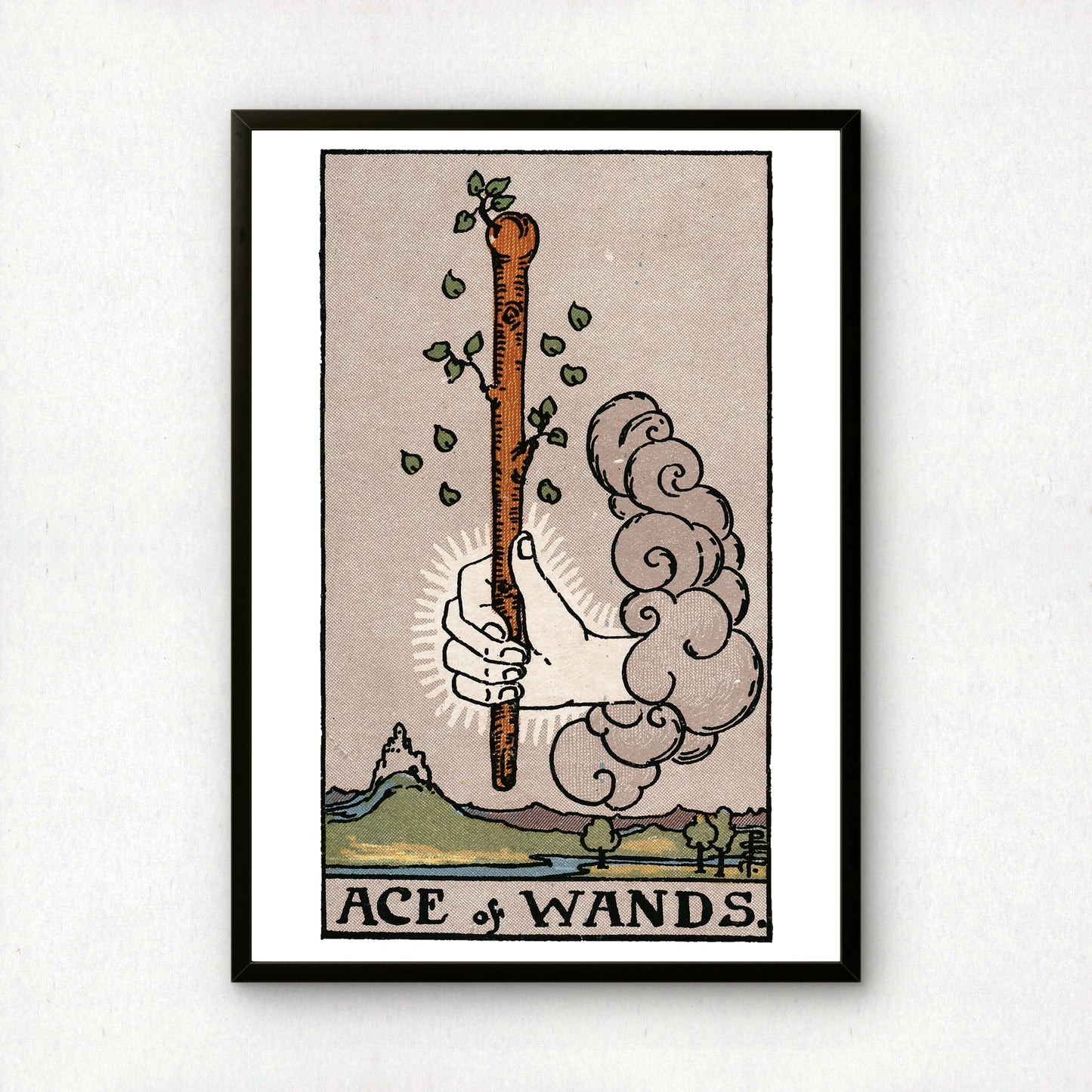 Ace of Wands Tarot Card Print | Rider-Waite Tarot Deck | Wall Art Giclée