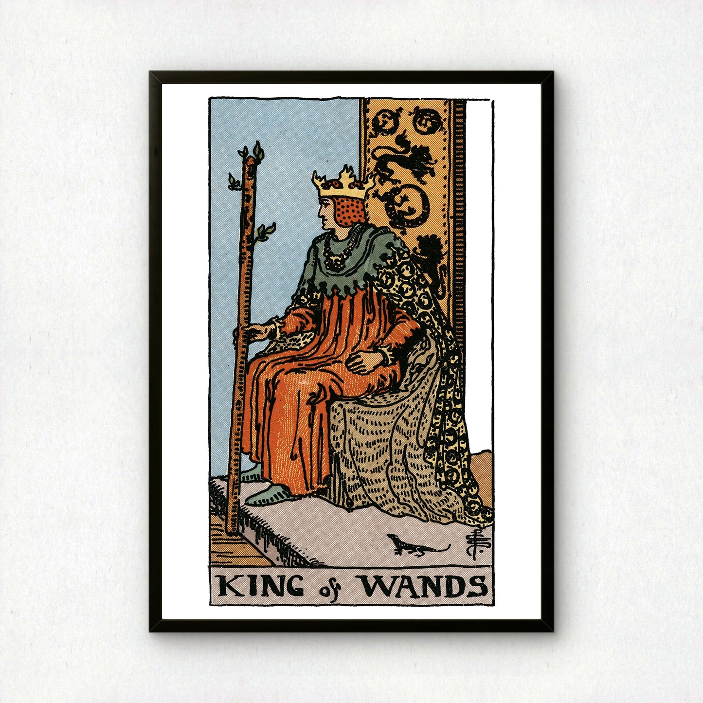 King of Wands Tarot Card Print | Rider-Waite Tarot Deck | Wall Art Giclée