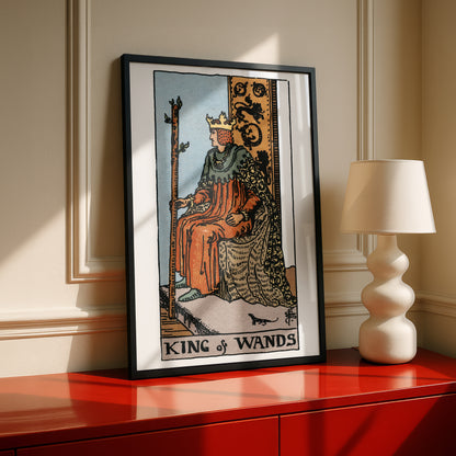 King of Wands Tarot Card Print | Rider-Waite Tarot Deck | Wall Art Giclée