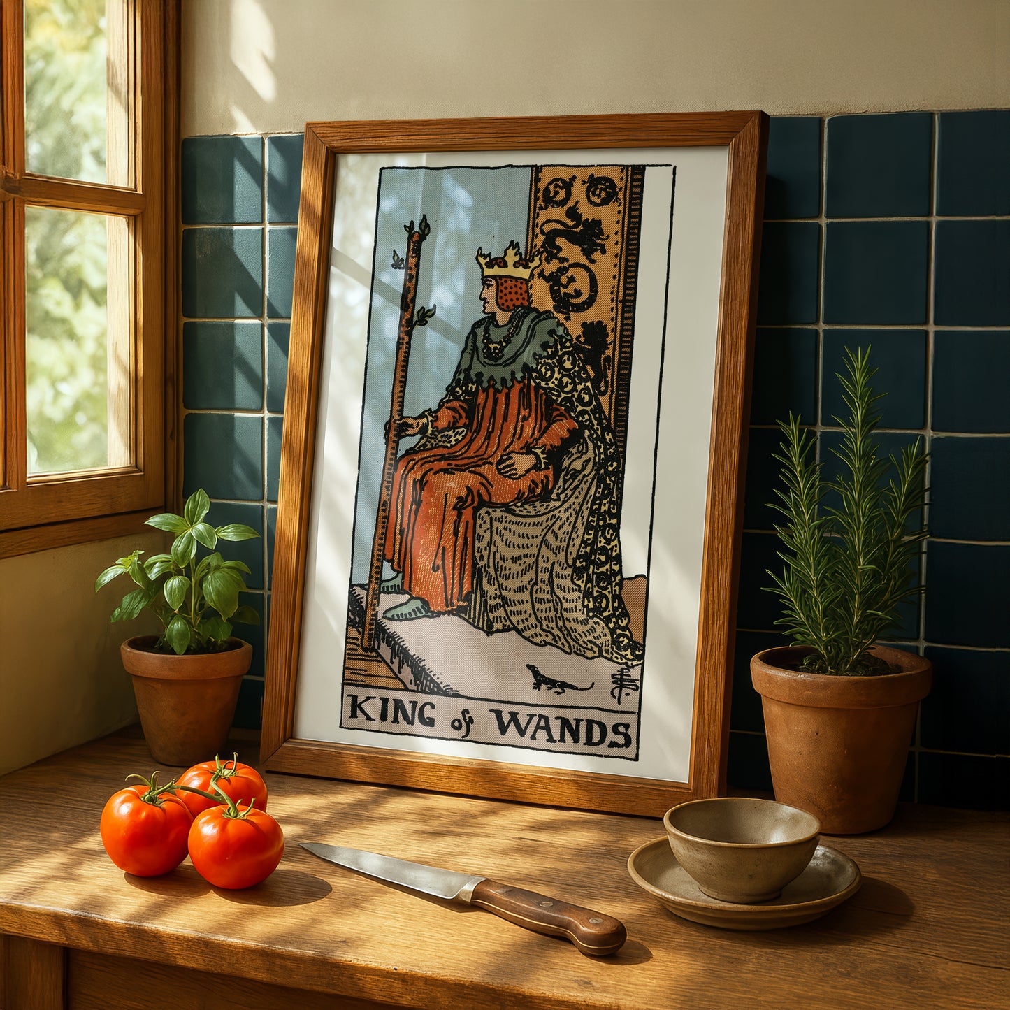 King of Wands Tarot Card Print | Rider-Waite Tarot Deck | Wall Art Giclée