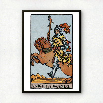 Knight of Wands Tarot Card Print | Rider-Waite Tarot Deck | Wall Art Giclée