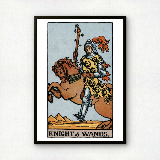 Knight of Wands Tarot Card Print | Rider-Waite Tarot Deck | Wall Art Giclée
