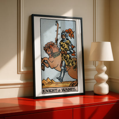 Knight of Wands Tarot Card Print | Rider-Waite Tarot Deck | Wall Art Giclée