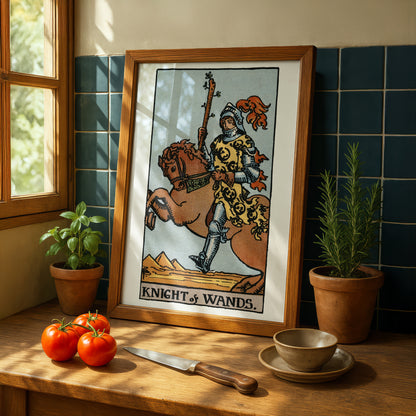 Knight of Wands Tarot Card Print | Rider-Waite Tarot Deck | Wall Art Giclée