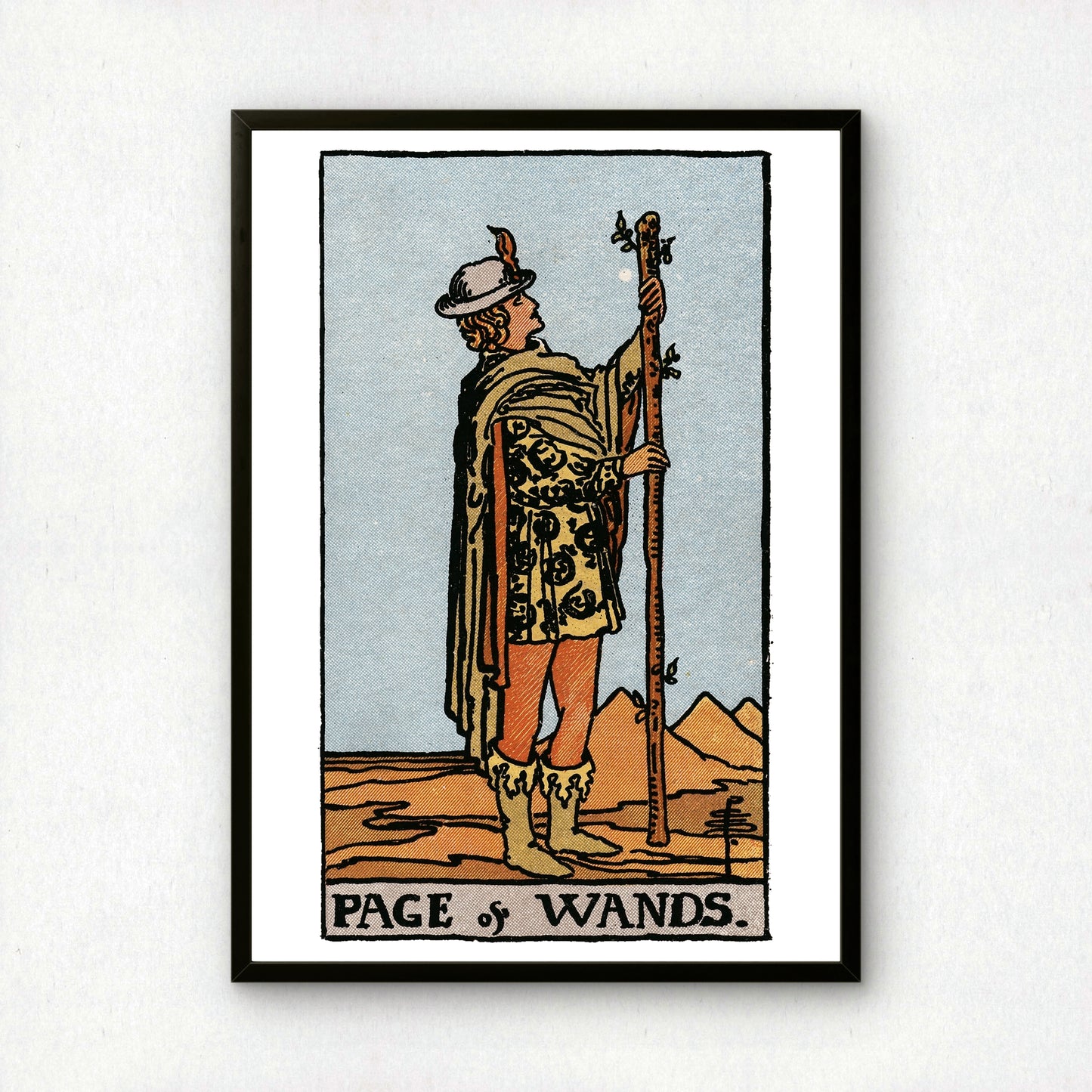 Page of Wands Tarot Card Print | Rider-Waite Tarot Deck | Wall Art Giclée