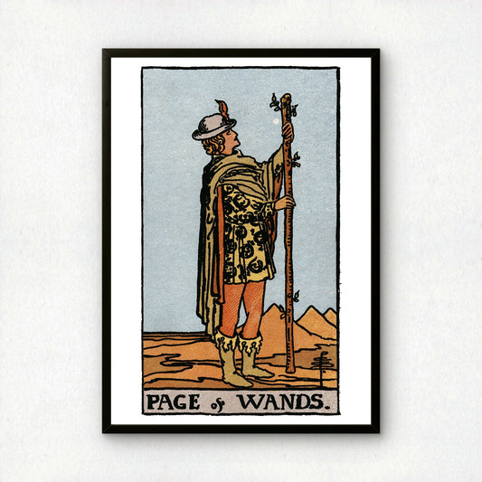 Page of Wands Tarot Card Print | Rider-Waite Tarot Deck | Wall Art Giclée