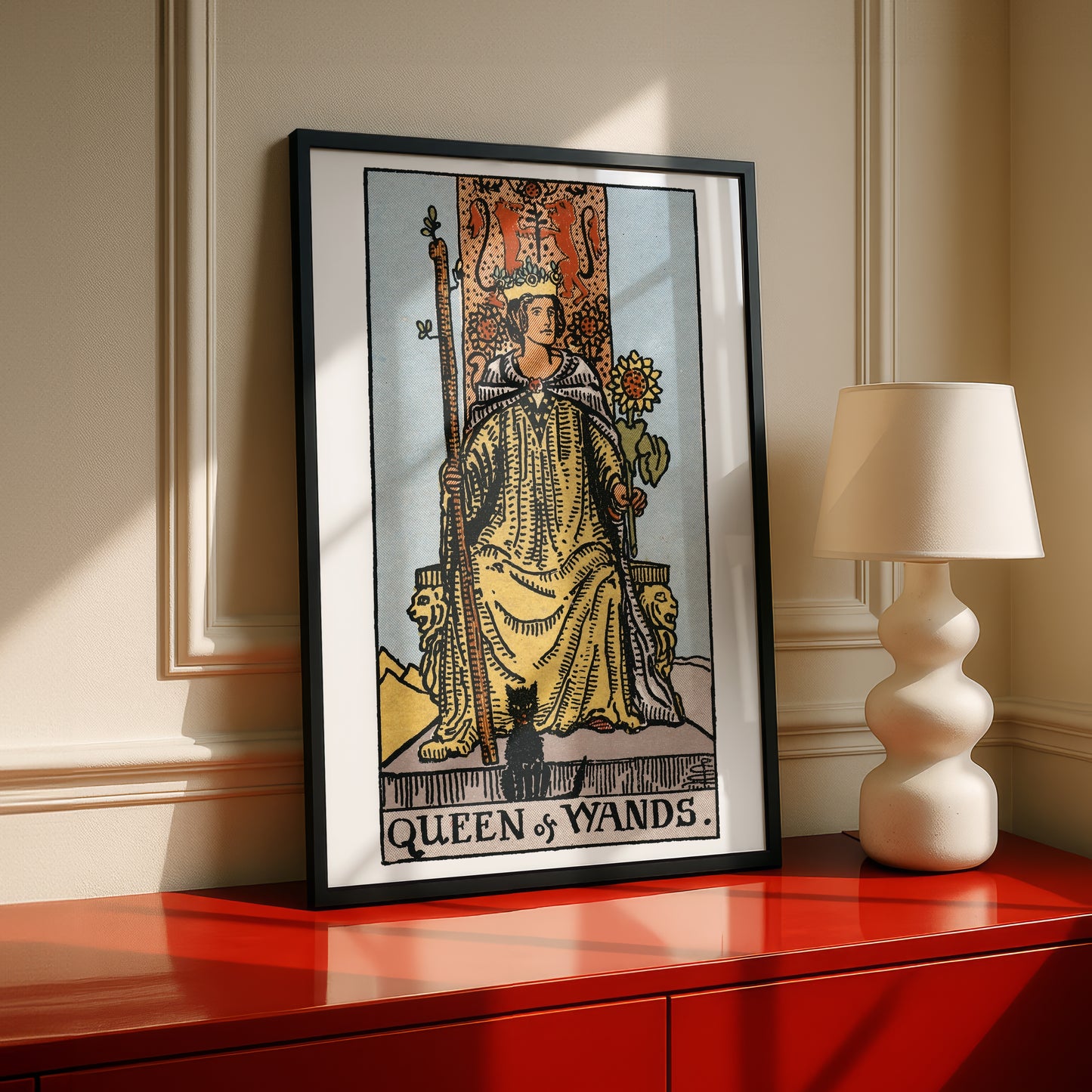 Queen of Wands Tarot Card Print | Rider-Waite Tarot Deck | Wall Art Giclée