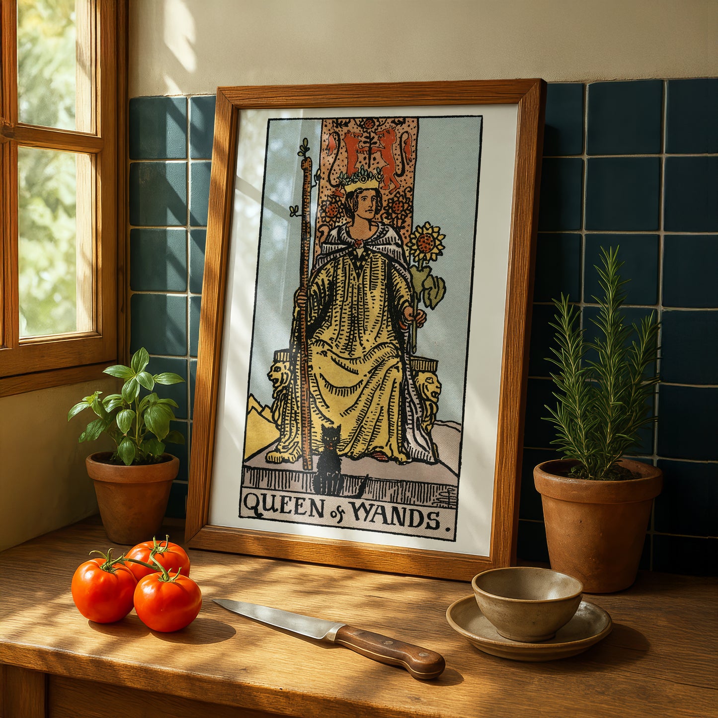 Queen of Wands Tarot Card Print | Rider-Waite Tarot Deck | Wall Art Giclée