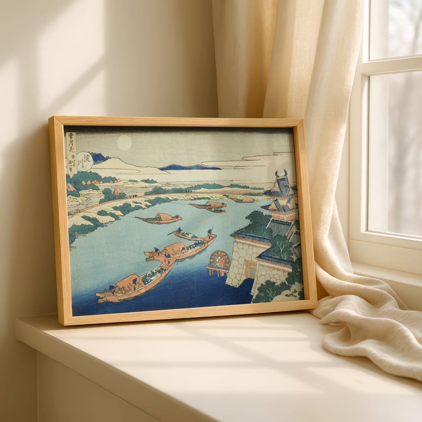 Moonlight on the Yodo River by Katsushika Hokusai | Premium Art Print