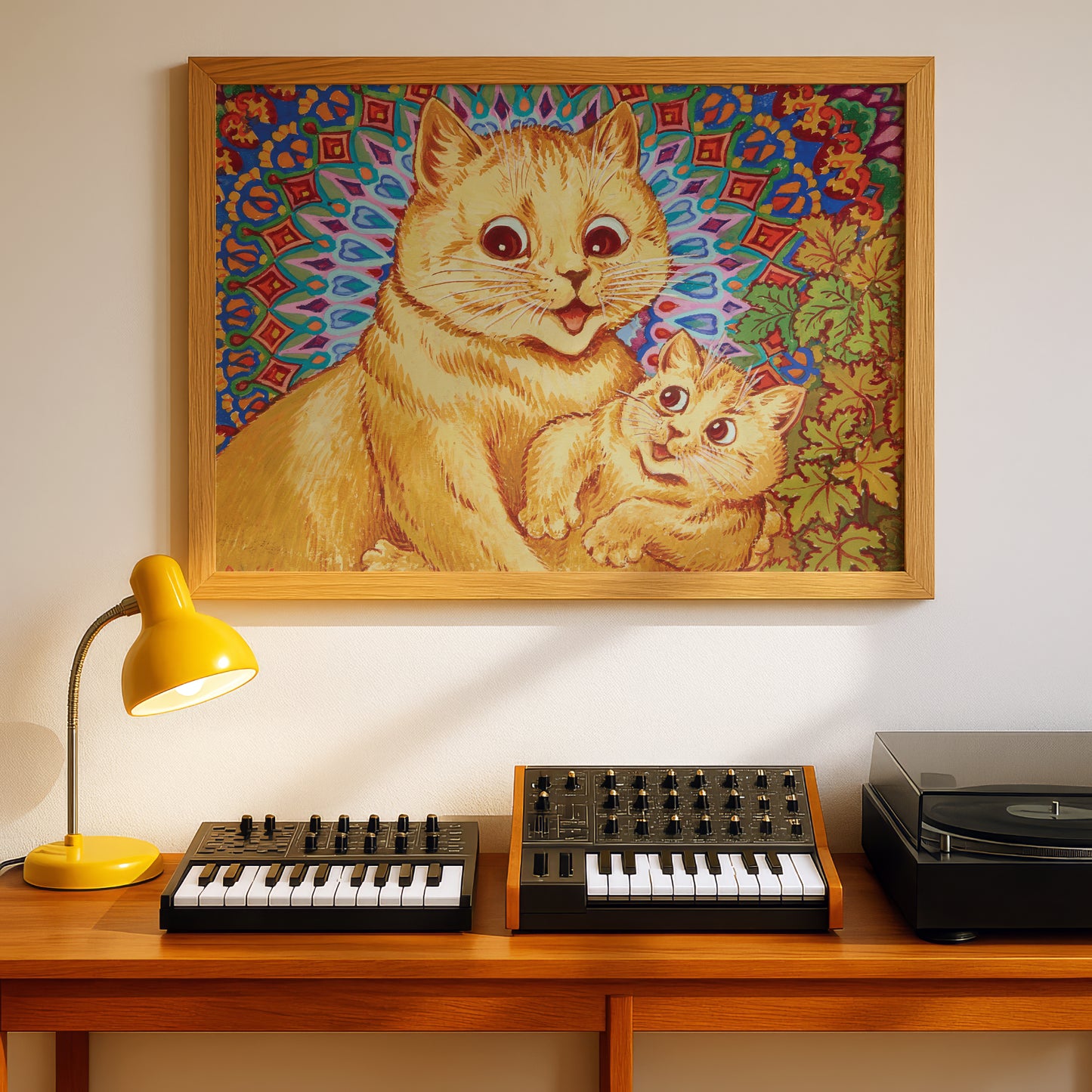 Louis Wain: Mother Cat with Kitten | Premium Giclée Art Print | High Quality