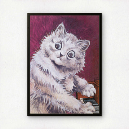 Louis Wain: Our Entertainer | Cat Piano Art Print | Giclée Printed Artwork