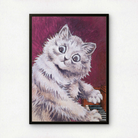 Louis Wain: Our Entertainer | Cat Piano Art Print | Giclée Printed Artwork