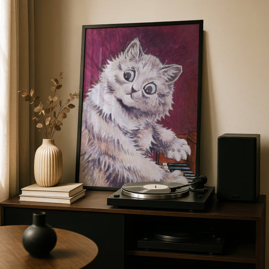 Louis Wain: Our Entertainer | Cat Piano Art Print | Giclée Printed Artwork