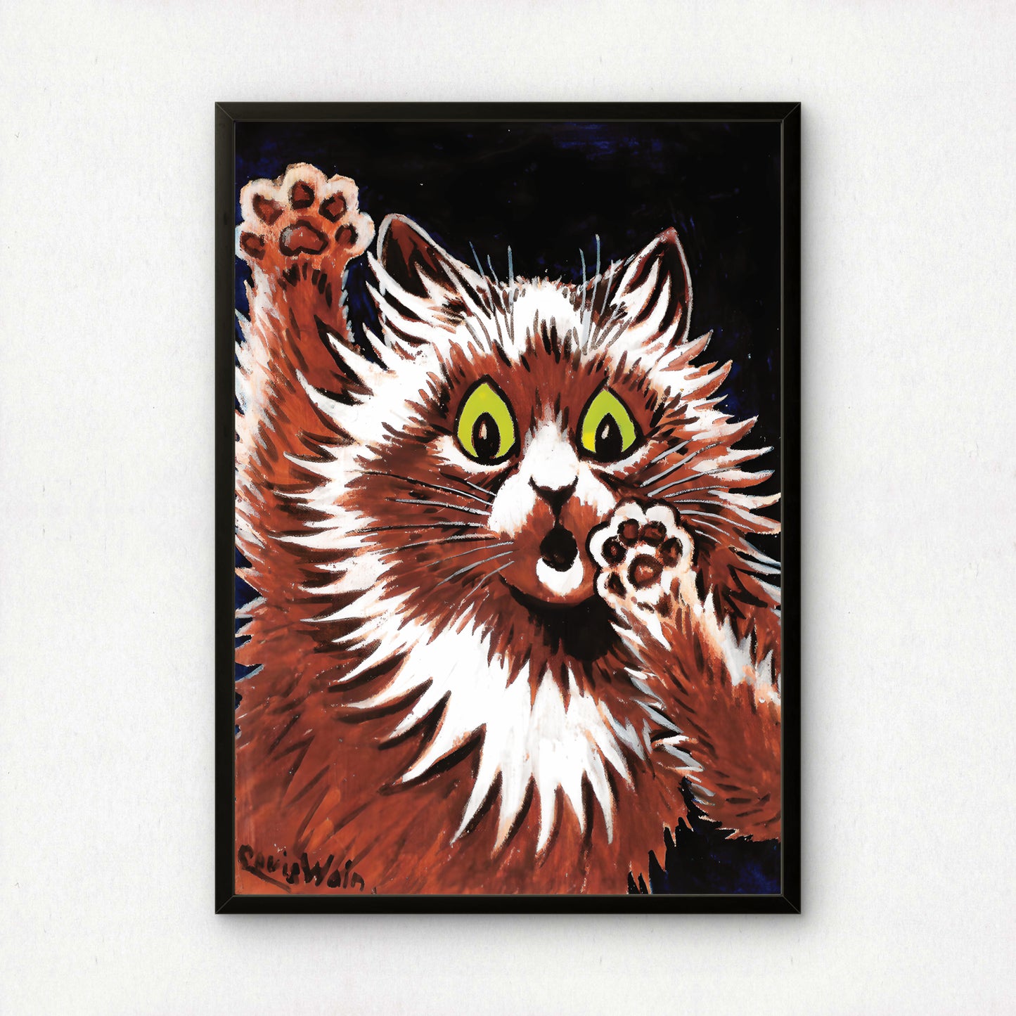 Louis Wain: Over Here! | Funny Cat Poster | Giclée Fine Art Print