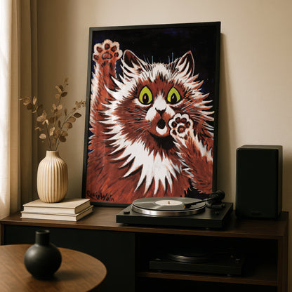 Louis Wain: Over Here! | Funny Cat Poster | Giclée Fine Art Print