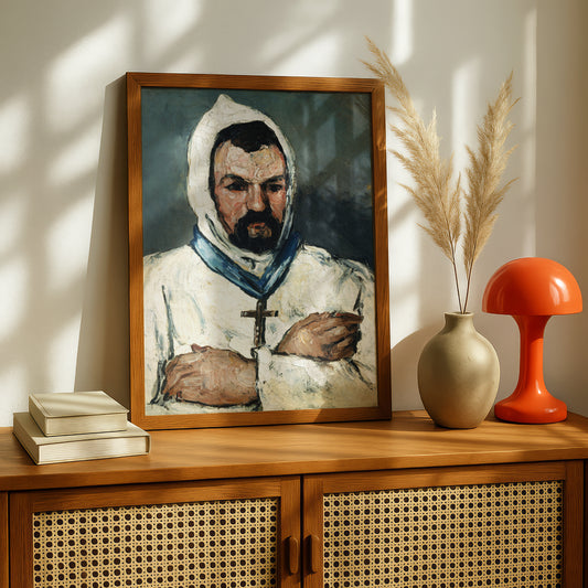 Portrait of Uncle Dominique as a Monk by Paul Cezanne Print | Premium Giclee Art Print | Post-Impressionist Wall Art | Museum Quality Reproduction | Fine Art Print