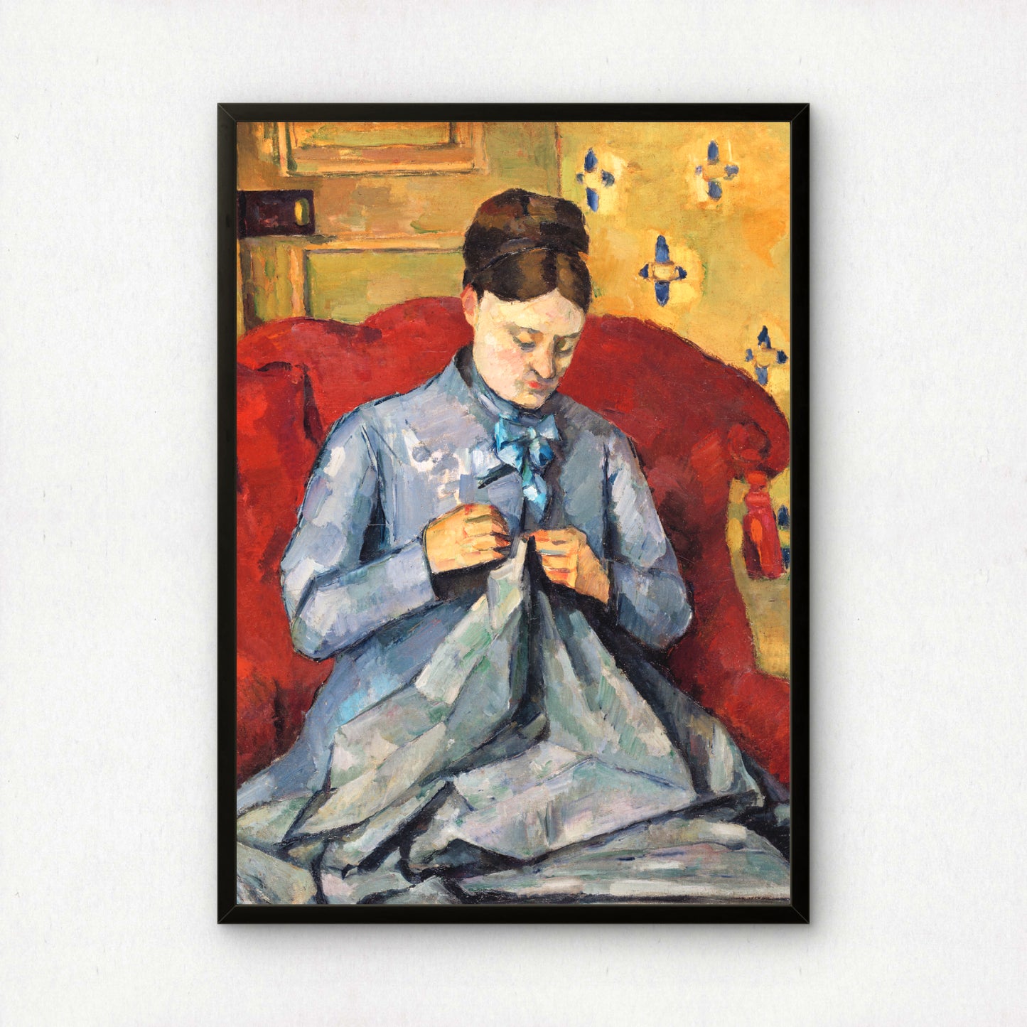 Madame Cezanne in a Red Armchair by Paul Cezanne Print | Premium Giclee Art Print | Post-Impressionist Wall Art | Museum Quality Reproduction | Fine Art Print