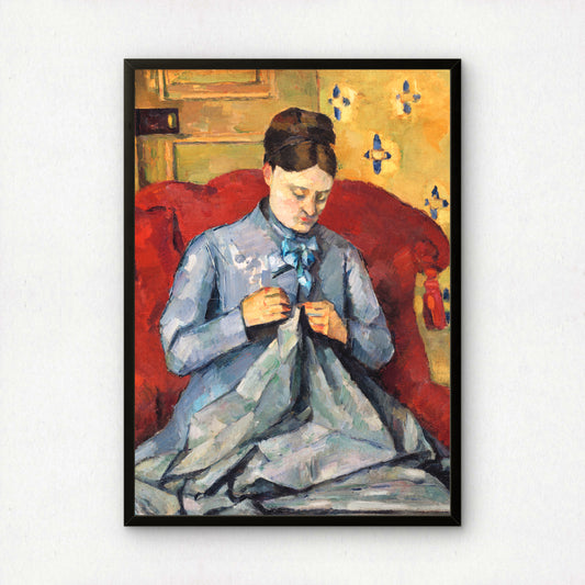 Madame Cezanne in a Red Armchair by Paul Cezanne Print | Premium Giclee Art Print | Post-Impressionist Wall Art | Museum Quality Reproduction | Fine Art Print
