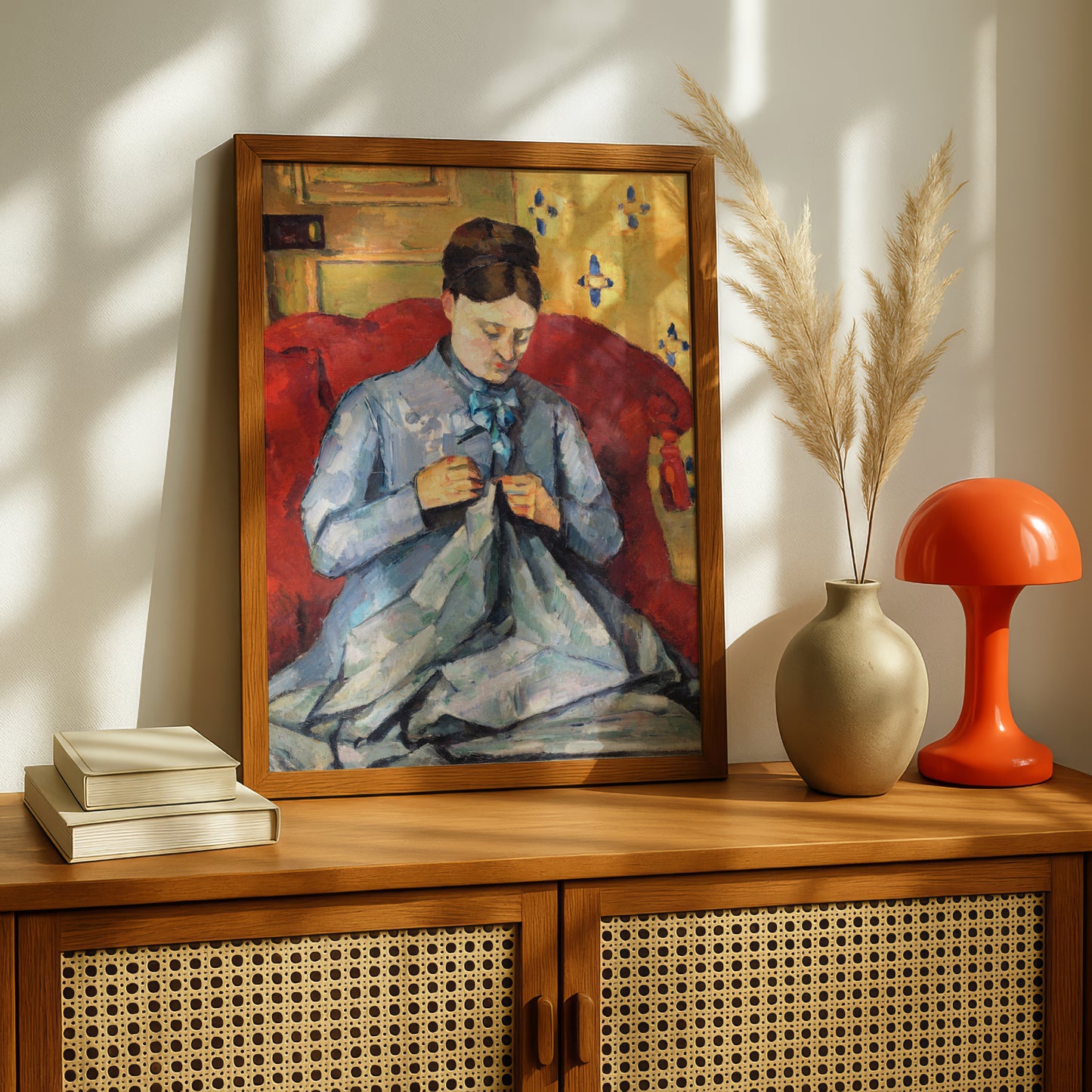 Madame Cezanne in a Red Armchair by Paul Cezanne Print | Premium Giclee Art Print | Post-Impressionist Wall Art | Museum Quality Reproduction | Fine Art Print