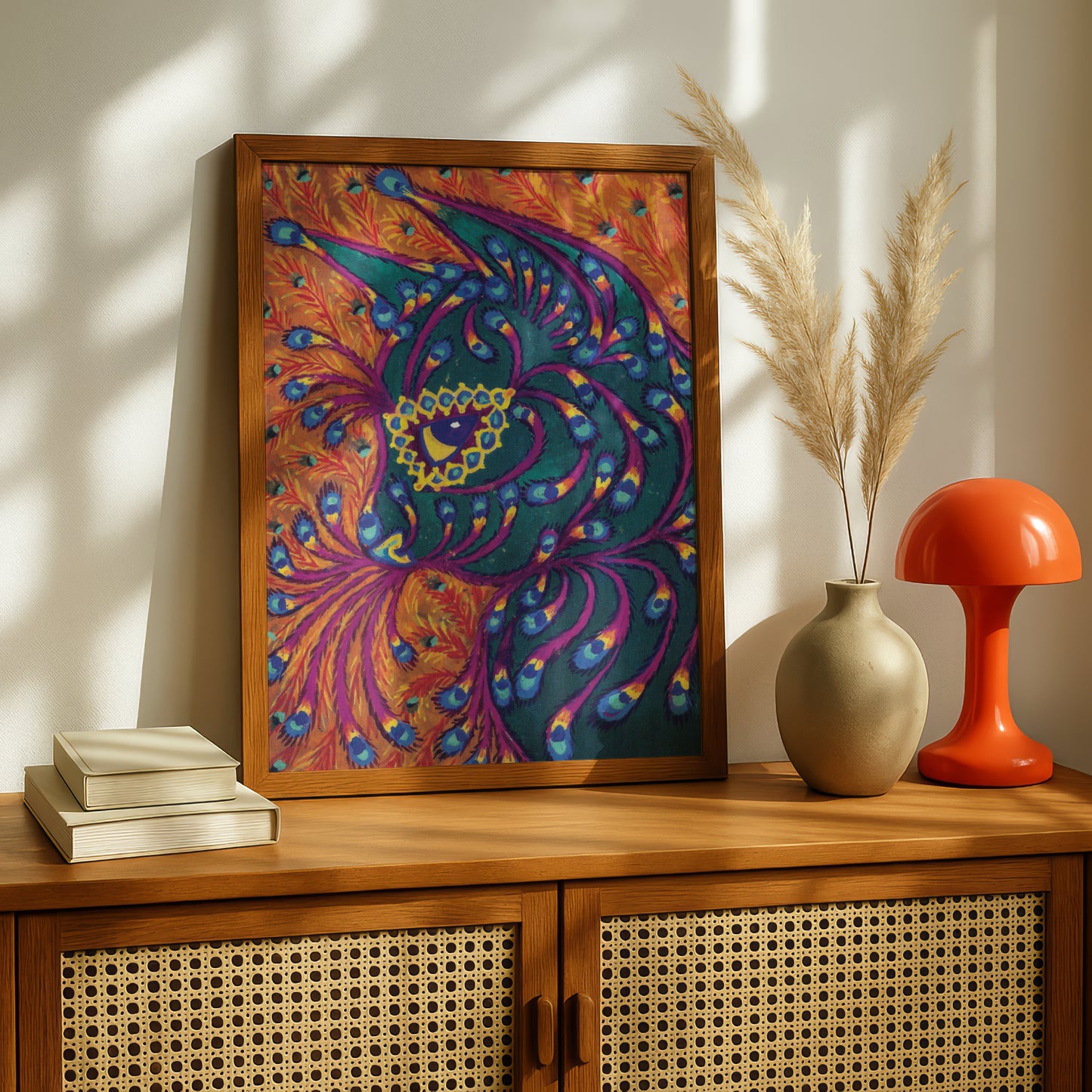 Louis Wain: Peacock Cat | Psychedelic Cat Poster | Giclée Fine Art Print