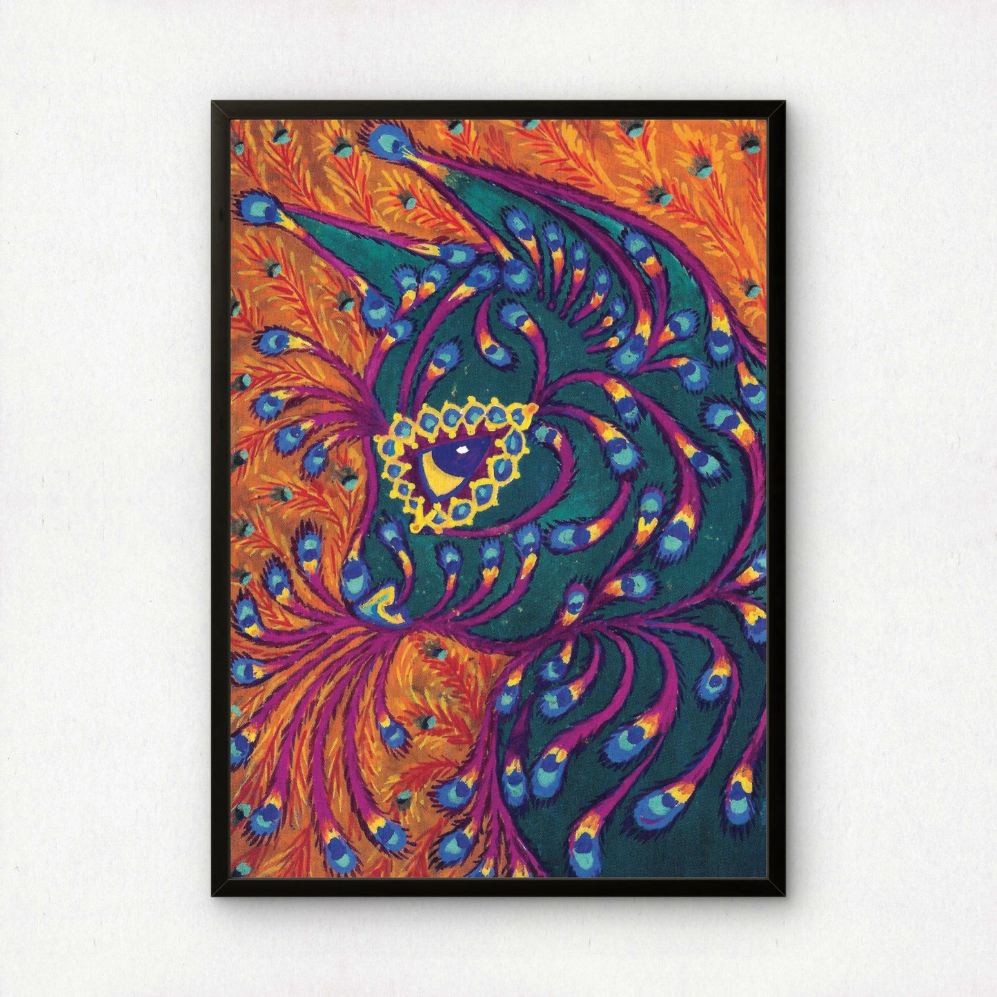 Louis Wain: Peacock Cat | Psychedelic Cat Poster | Giclée Fine Art Print