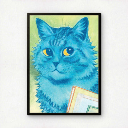 Louis Wain: Pensive Puss Cat Print | Giclée Fine Art Poster | Cat Lover Birthday Present