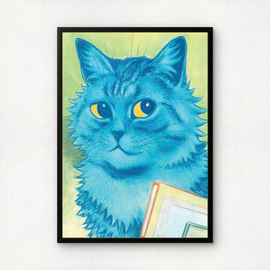 Louis Wain: Pensive Puss Cat Print | Giclée Fine Art Poster | Cat Lover Birthday Present