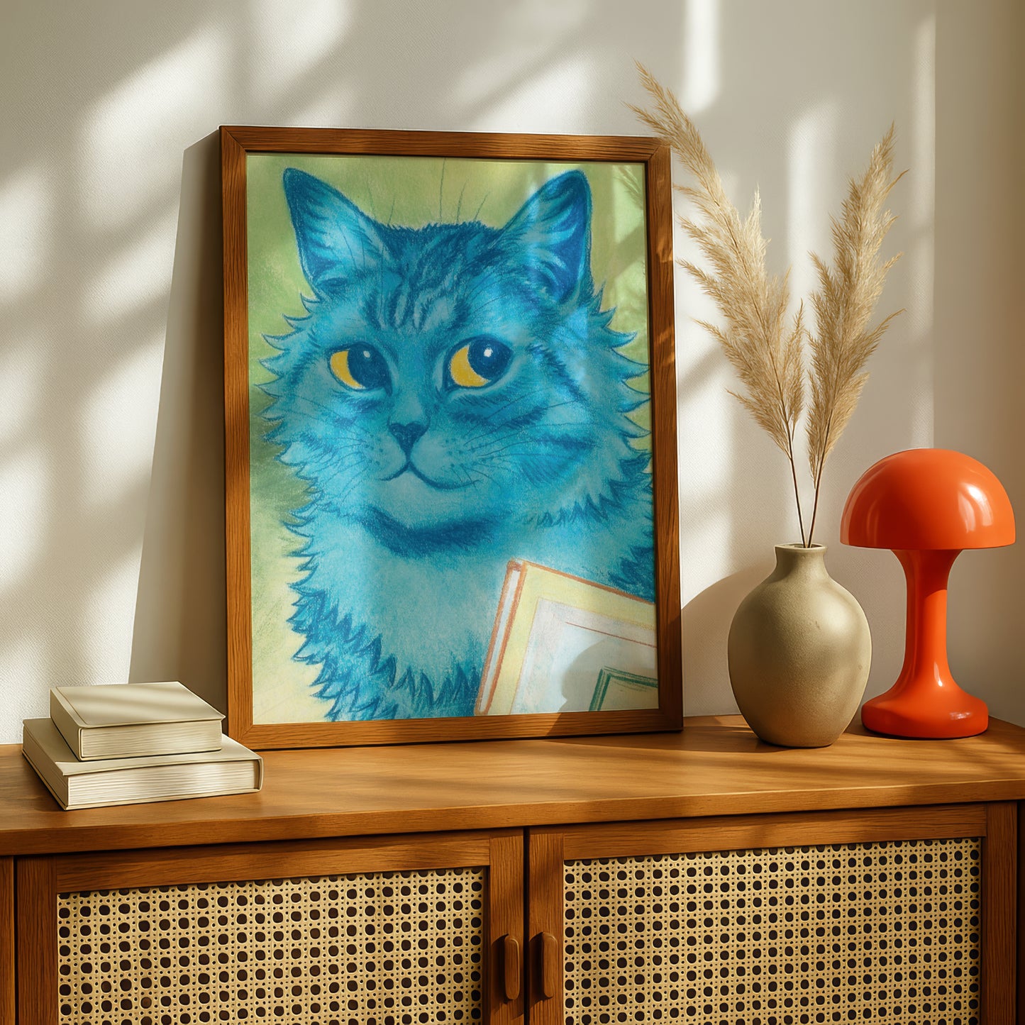 Louis Wain: Pensive Puss Cat Print | Giclée Fine Art Poster | Cat Lover Birthday Present
