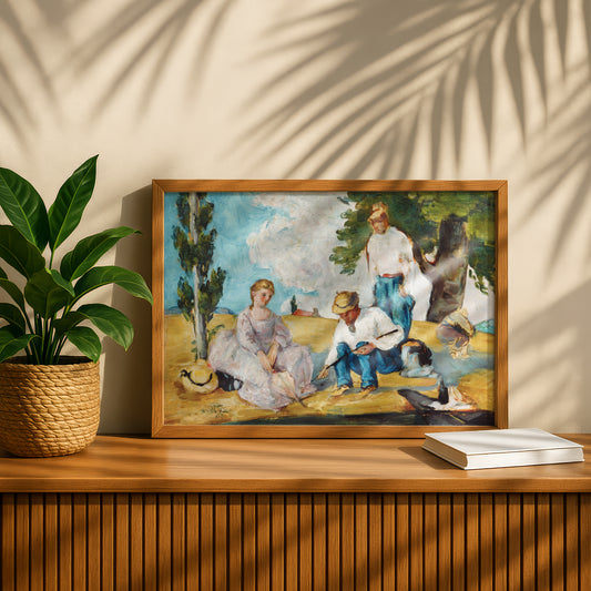 Picnic on a Riverbank by Paul Cezanne Print | Premium Giclee Art Print | Post-Impressionist Wall Art | Museum Quality Reproduction | Fine Art Print