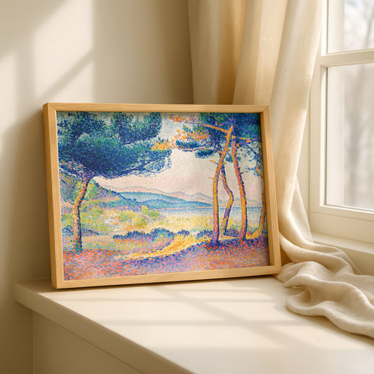 Pines Along the Shore by Henri-Edmond Cross Art Print | Pointillism Giclee Reproduction | French Neo-Impressionist Wall Decor