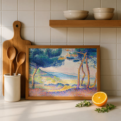 Pines Along the Shore by Henri-Edmond Cross Art Print | Pointillism Giclee Reproduction | French Neo-Impressionist Wall Decor