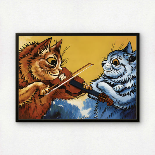 Louis Wain: Playtime! Cat Print | Giclée Fine Art Poster | Cat Lover Birthday Present