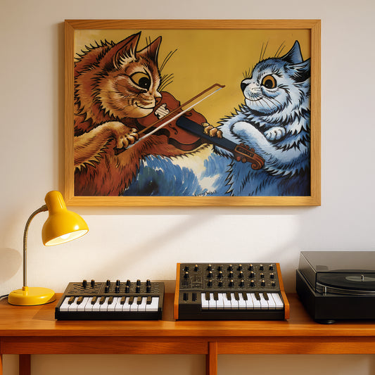 Louis Wain: Playtime! Cat Print | Giclée Fine Art Poster | Cat Lover Birthday Present