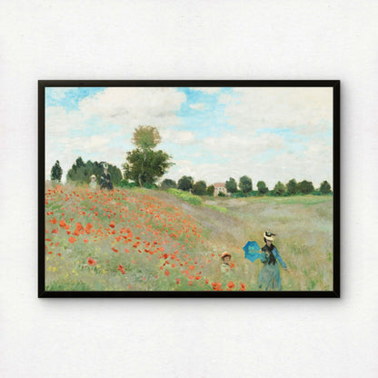 Monet Poppies: The Poppy Field near Argenteuil Art Print | Giclee Fine Art Reproduction | Impressionist Wall Decor