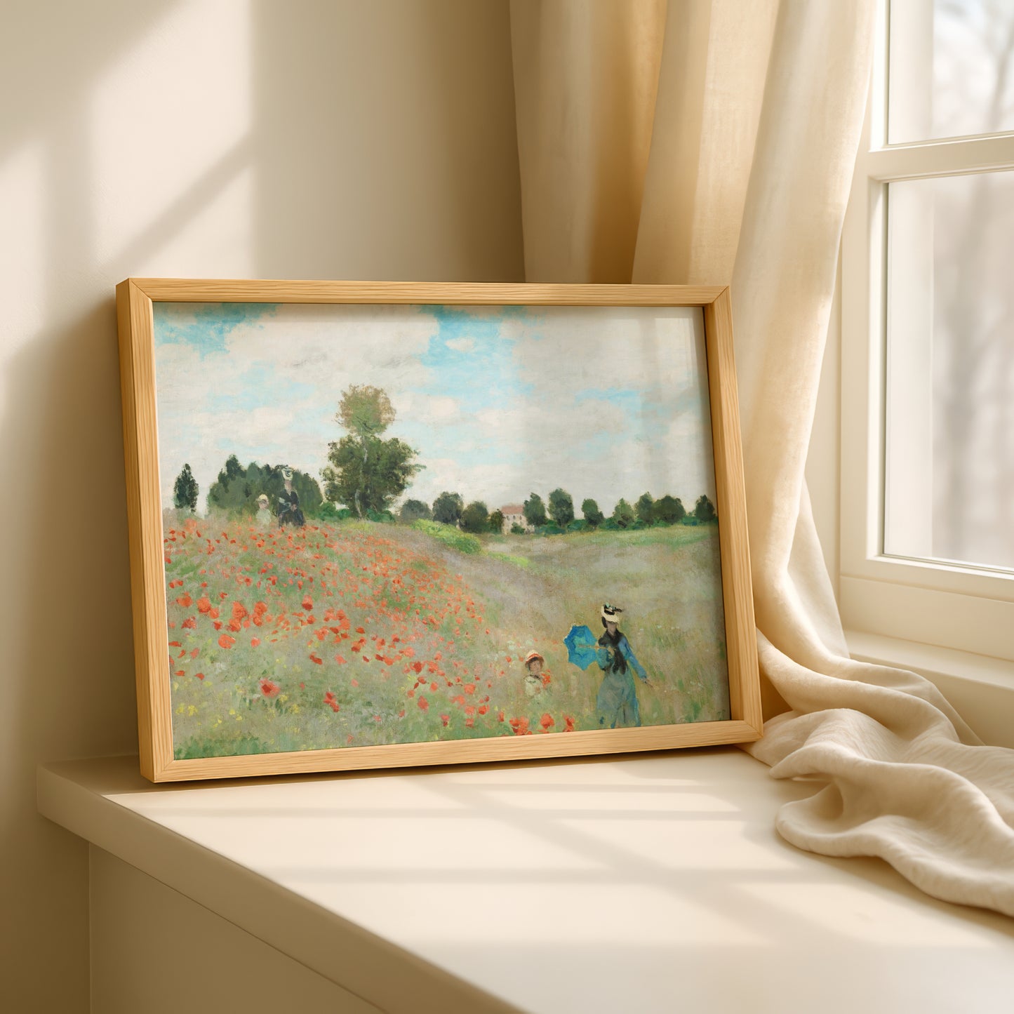 Monet Poppies: The Poppy Field near Argenteuil Art Print | Giclee Fine Art Reproduction | Impressionist Wall Decor