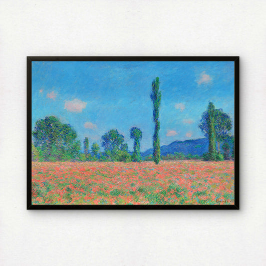 Monet Poppy Field, Giverny Art Print | Giclee Fine Art Reproduction | Impressionist Wall Decor