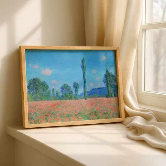 Monet Poppy Field, Giverny Art Print | Giclee Fine Art Reproduction | Impressionist Wall Decor