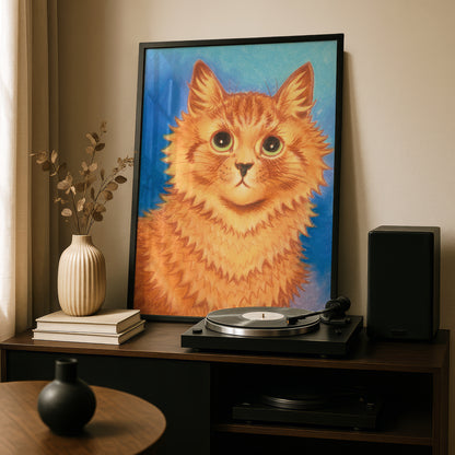 Louis Wain: Portrait of an Orange Cat Print | Giclée Fine Art Poster | Cat Birthday Present
