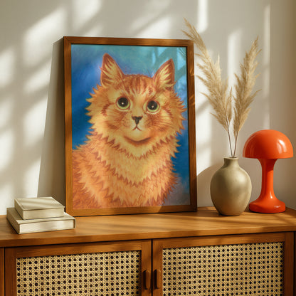 Louis Wain: Portrait of an Orange Cat Print | Giclée Fine Art Poster | Cat Birthday Present