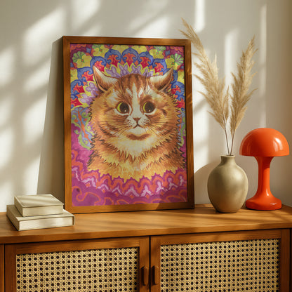 Louis Wain: Striking Psychedelic Cat Art Poster | Giclée Fine Art Print