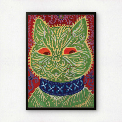 Louis Wain: Psychedelic Green Cat Art Print | Giclée Fine Art Poster