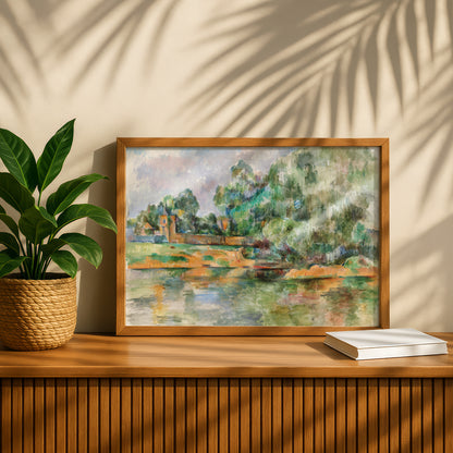 Riverbank by Paul Cezanne Print | Premium Giclee Art Print | Post-Impressionist Wall Art | Museum Quality Reproduction | Fine Art Print