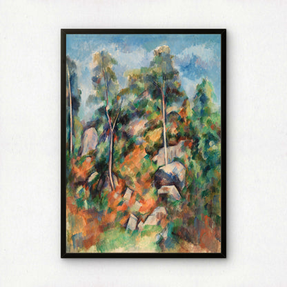 Rocks and Trees by Paul Cezanne Print | Premium Giclee Art Print | Post-Impressionist Wall Art | Museum Quality Reproduction | Fine Art Print