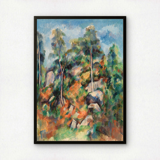 Rocks and Trees by Paul Cezanne Print | Premium Giclee Art Print | Post-Impressionist Wall Art | Museum Quality Reproduction | Fine Art Print