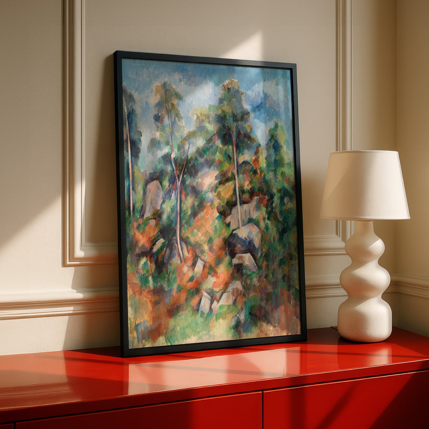 Rocks and Trees by Paul Cezanne Print | Premium Giclee Art Print | Post-Impressionist Wall Art | Museum Quality Reproduction | Fine Art Print