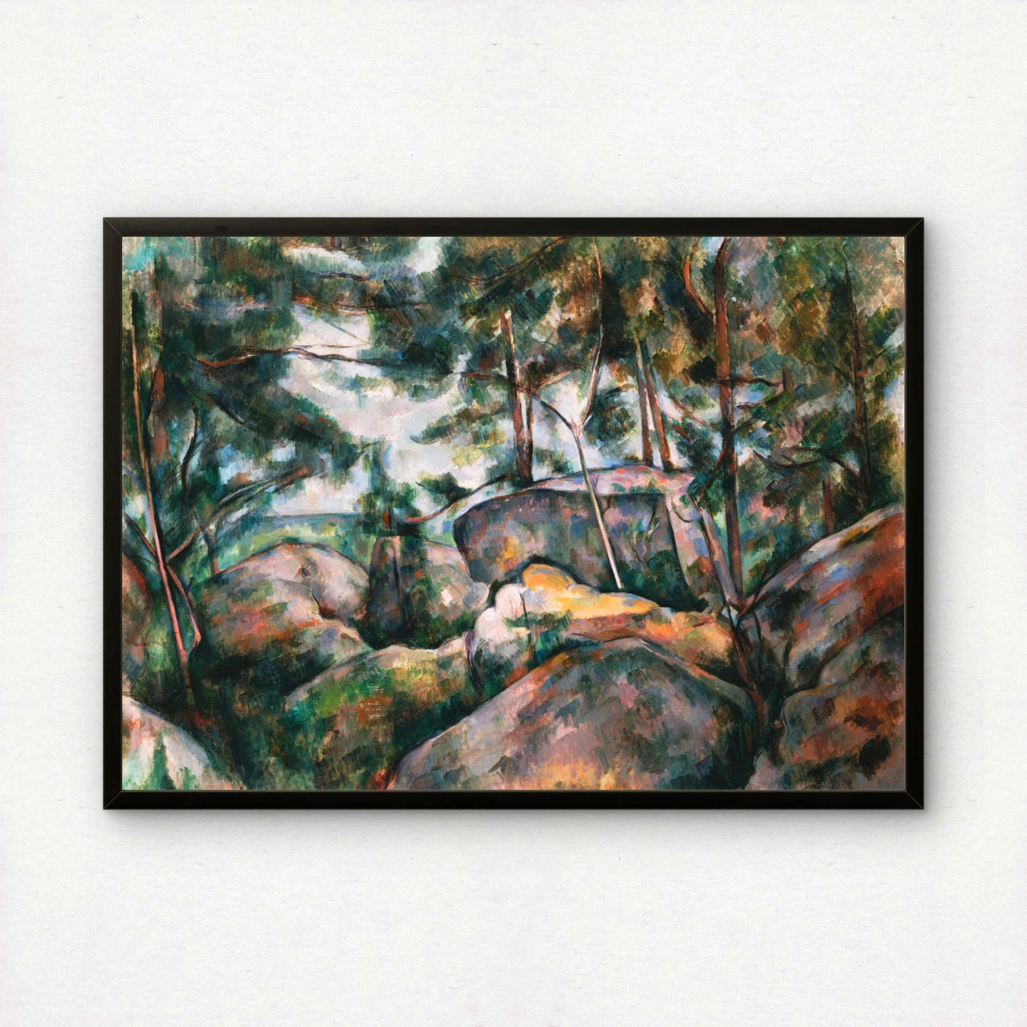 Rocks in the Forest by Paul Cezanne Print | Premium Giclee Art Print | Post-Impressionist Wall Art | Museum Quality Reproduction | Fine Art Print